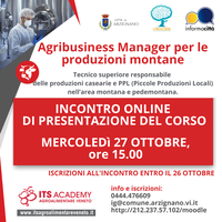 Agribusiness Manager per le produzioni montane