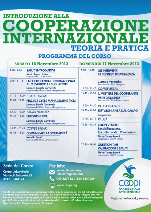 Corso di Introduzione alla Cooperazione Internazionale con Coopo