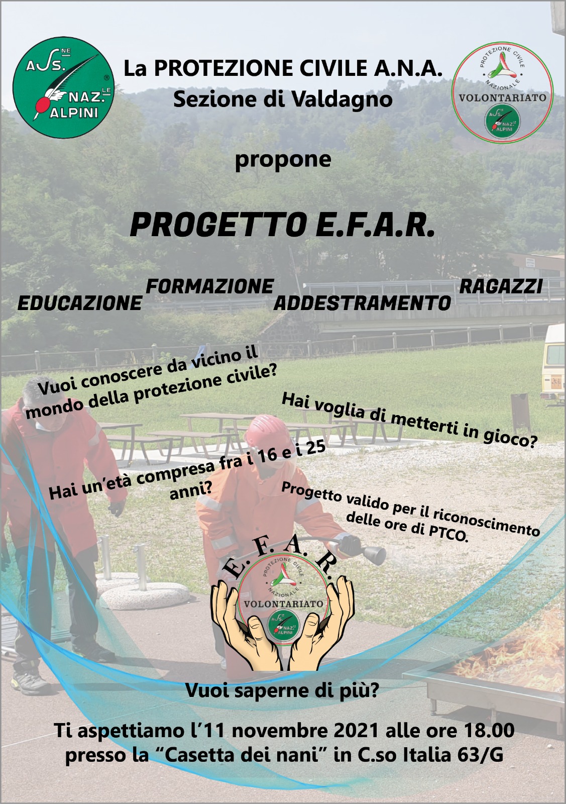 Progetto E.F.A.R. con la protezione civile A.N.A.