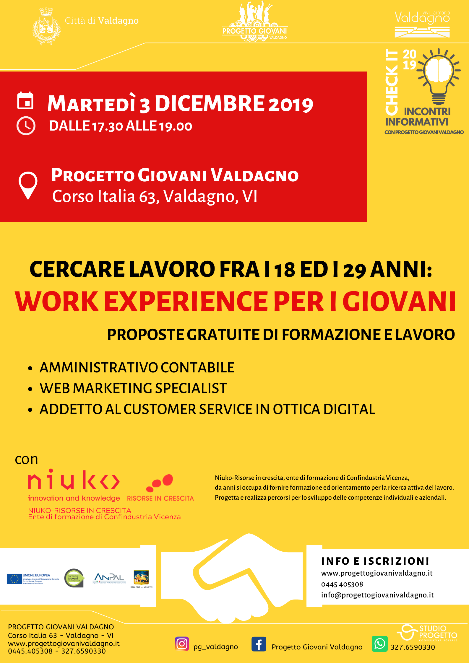 Incontro informativo GARANZIA GIOVANI: opportunità di formazione e lavoro