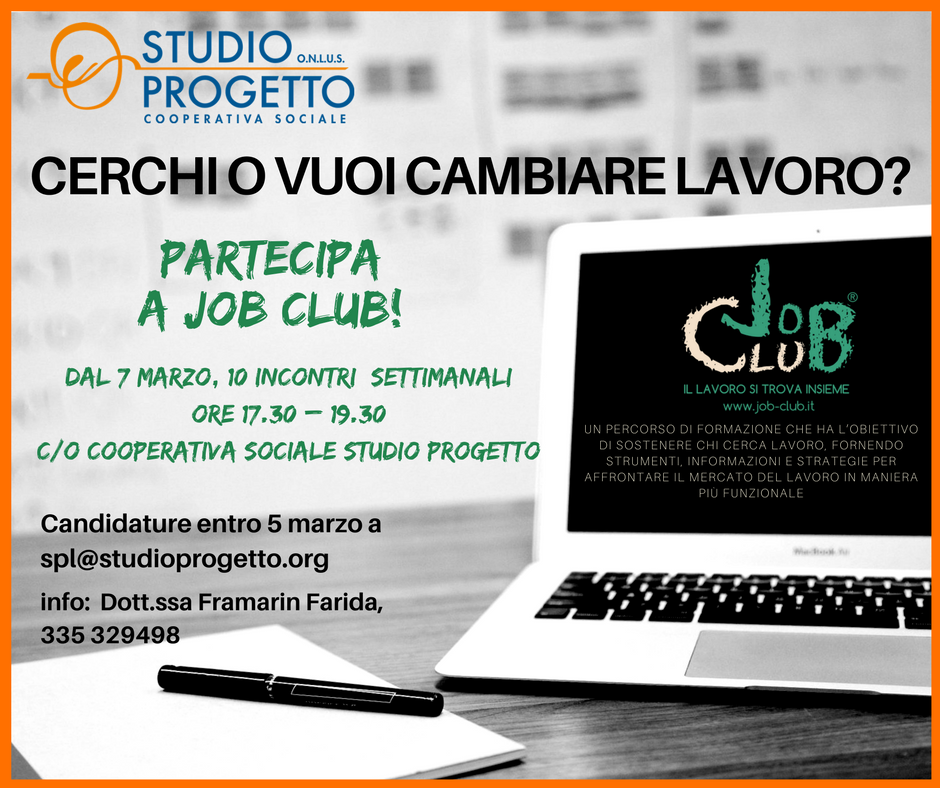 Job Club per TROVARE IL LAVORO CHE PIACE