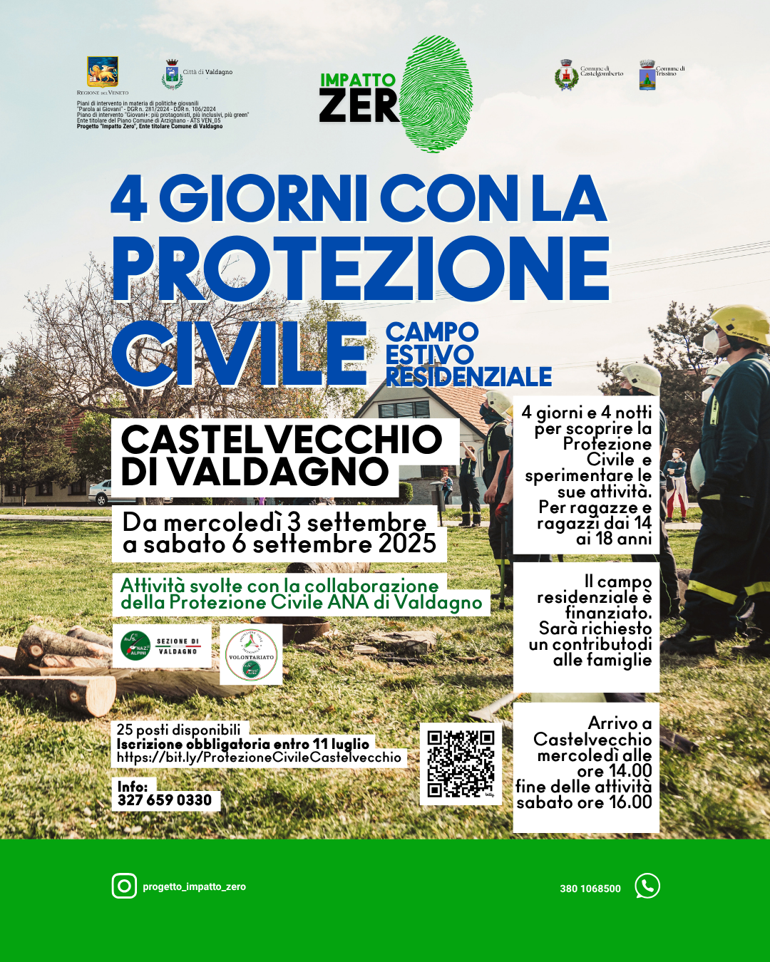 Campo estivo con la Protezione civile e il progetto Impatto Zero